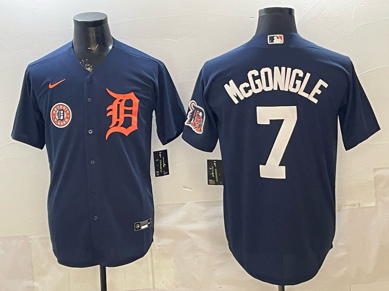Men Detroit Tigers #7 McGonigle blue Game Nike MLB Jersey 04020011->->MLB Jersey